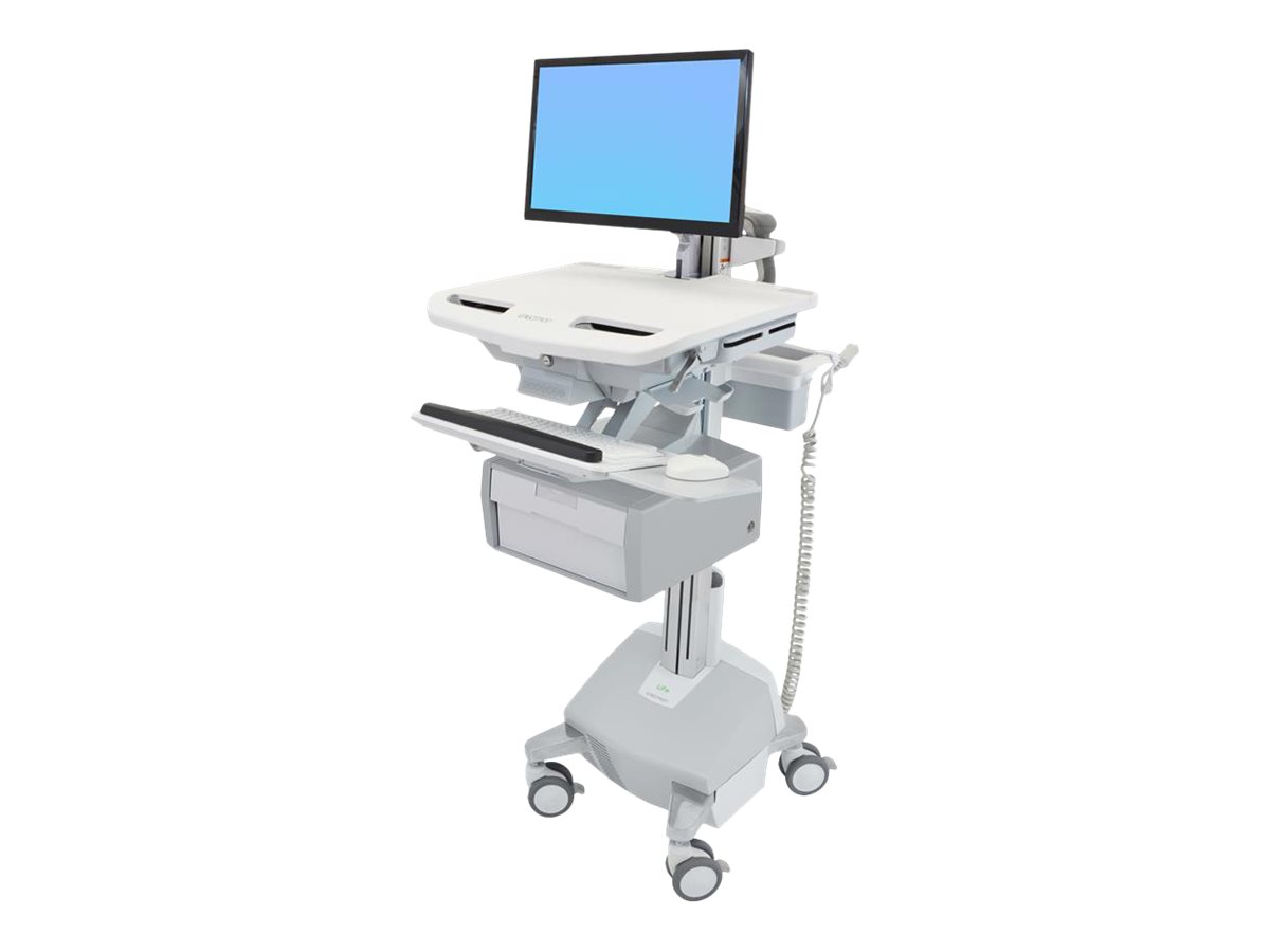 Ergotron Cart with LCD Arm, LiFe Powered, 1 Tall Drawer - Wagen - für LCD-Display / PC-Ausrüstung - verriegelbar - medizinisch - Aluminium, verzinker Stahl, hochwertiger Kunststoff - Bildschirmgröße: bis zu 61 cm (bis zu 24 Zoll)