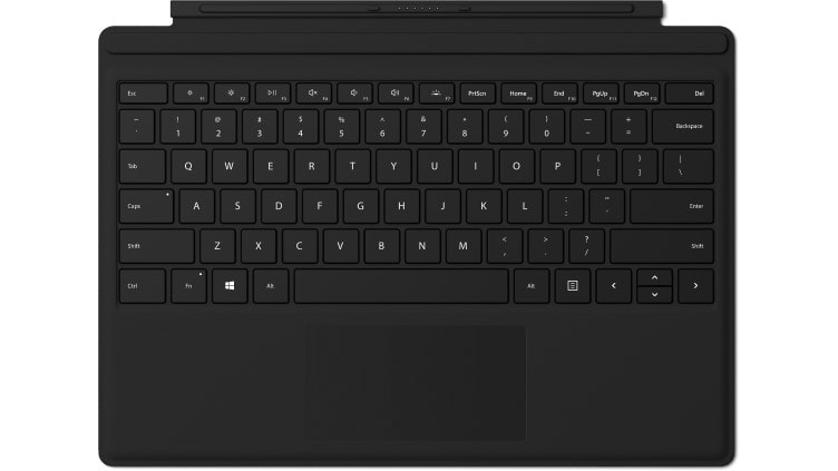 Microsoft Surface Pro Type Cover with Fingerprint ID - Tastatur - mit Trackpad, Beschleunigungsmesser - hinterleuchtet - AZERTY - Französisch - Schwarz - kommerziell - für Surface Pro (Mitte 2017)