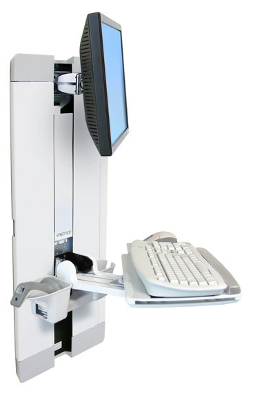 Ergotron Befestigungskit (Tastaturablage, Handgelenkkissen, Maushalterung, vertikale Verstellschiene) - für LCD-Display / PC-Ausrüstung - Patientenzimmer - Stahl - weiß - Bildschirmgröße: bis zu 61 cm (bis zu 24 Zoll)