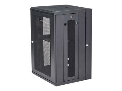 StarTech.com 18U 19" Wall Mount Network Cabinet, 16" Deep Hinged Locking IT Network Switch Depth Enclosure, Assembled Vented Computer Equipment Data Rack with Shelf & Flexible Side Panels - 18U Vented Cabinet (RK1820WALHM)