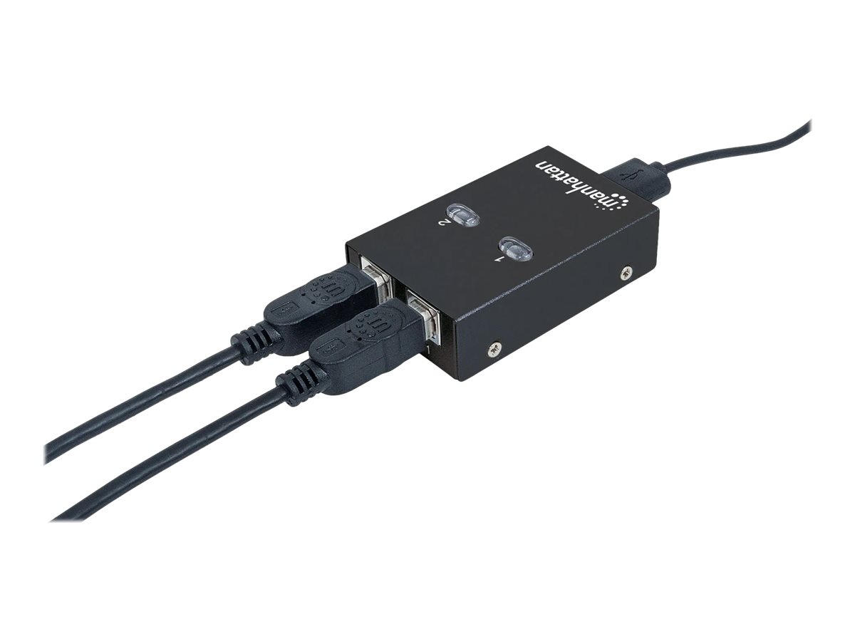 Manhattan USB-A Automatic Sharing Switch, 2x USB-B Ports, 480 Mbps (USB 2.0)