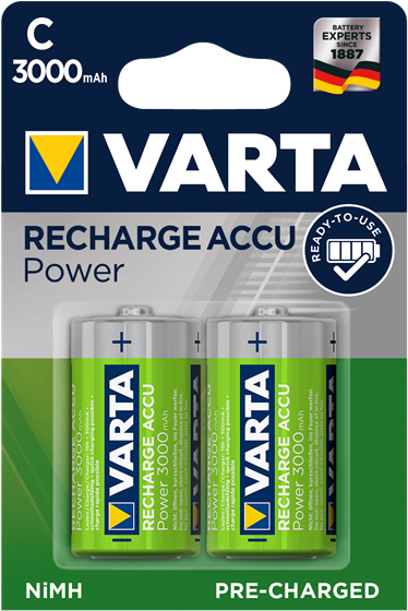 Varta Power Accu - Batterie 2 x C - NiMH - (wiederaufladbar)