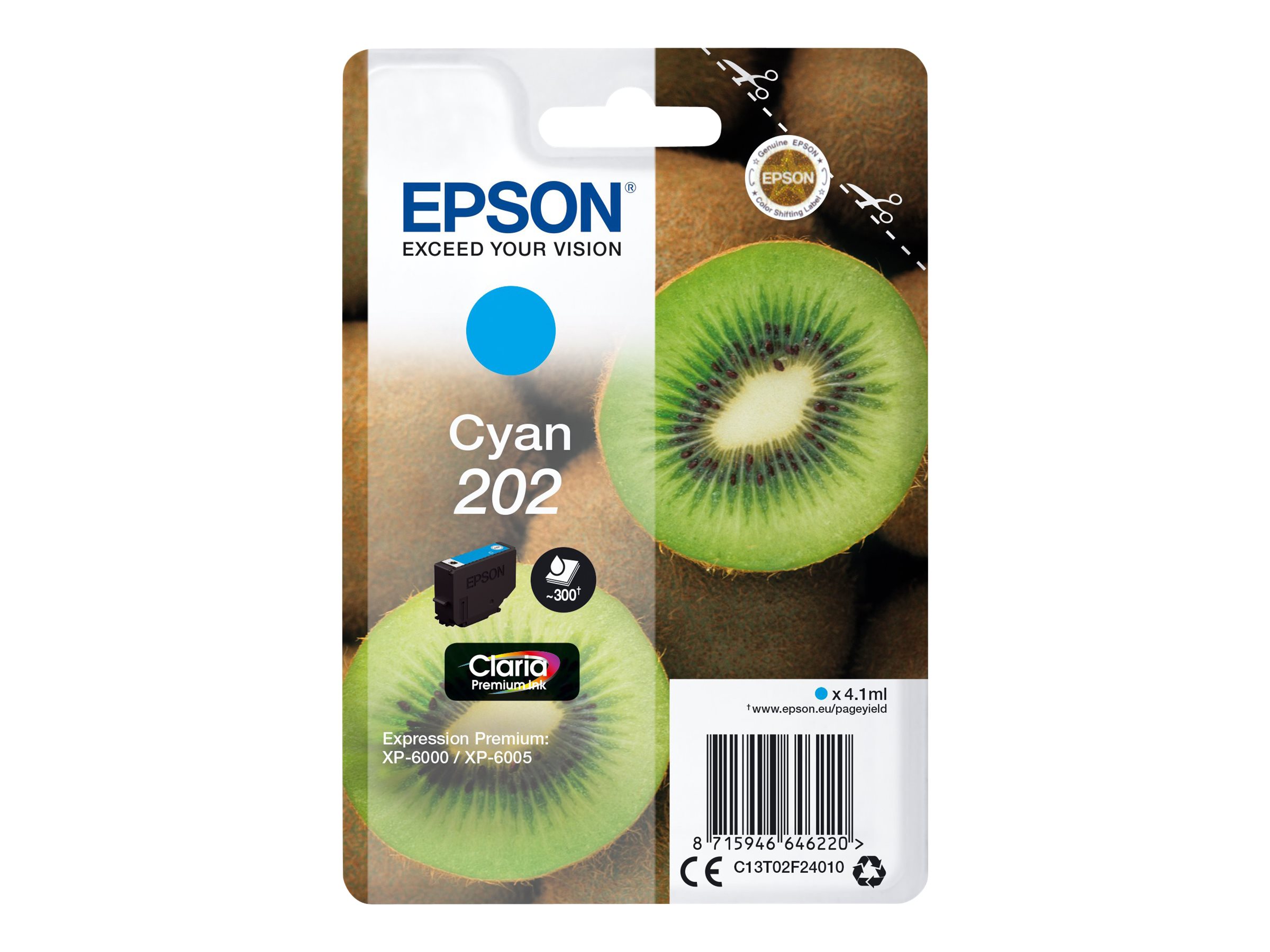 Epson 202 - 4.1 ml - Cyan - Original - Blister mit RF- / aktustischem Alarmsignal