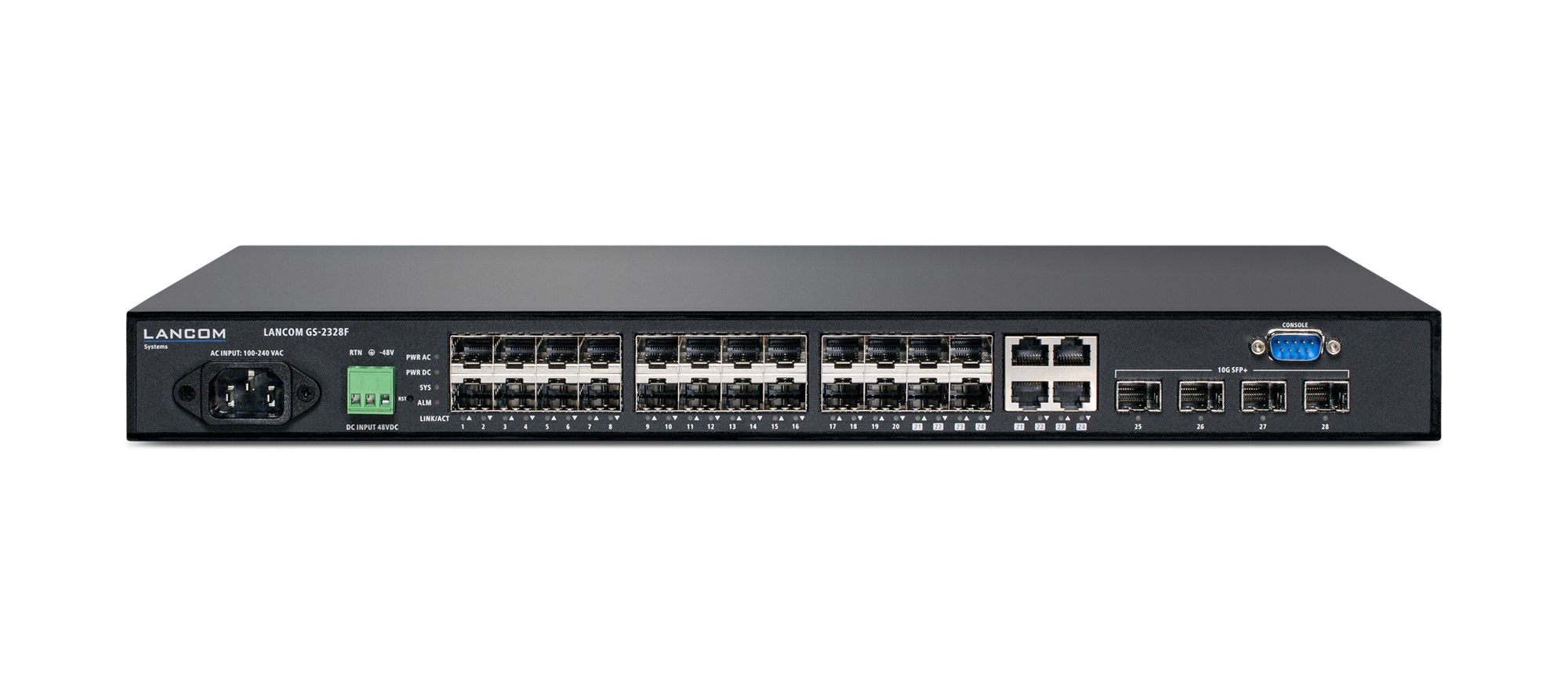 Lancom GS-2328F - Switch - managed - 20 x Gigabit SFP + 4 x 1 Gigabit / 10 Gigabit SFP+ + 4 x Combo Gigabit Ethernet/Gigabit SFP