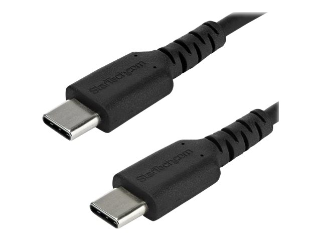 StarTech.com 2m USB-C Ladekabel - Langlebiges USB 2.0 Typ C zu USB C Datenübertragungs-/Schnellladekabel - TPE Mantel Aramidfaser M/M 60W Schwarz - Samsung S10 S20 iPad Pro MS Surface (RUSB2AC2MB)