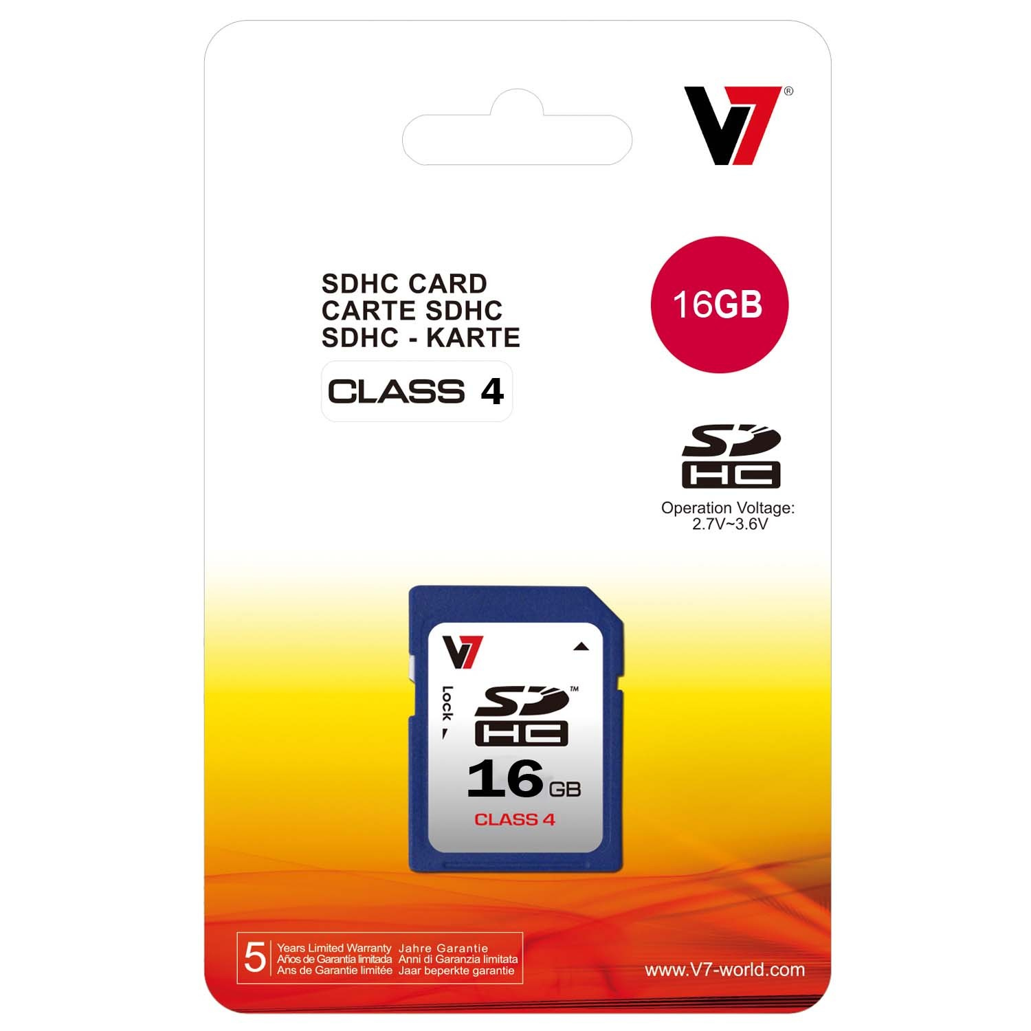 V7 VASDH16GCL4R - Flash-Speicherkarte - 16 GB