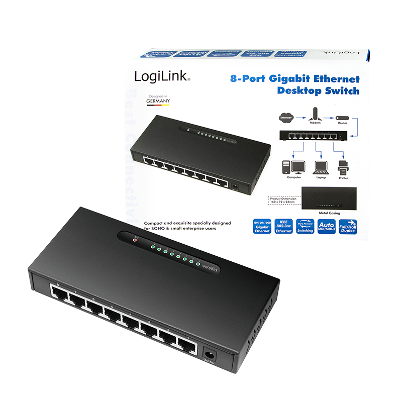 LogiLink NS0111 - Gigabit Ethernet (10/100/1000) - Wandmontage