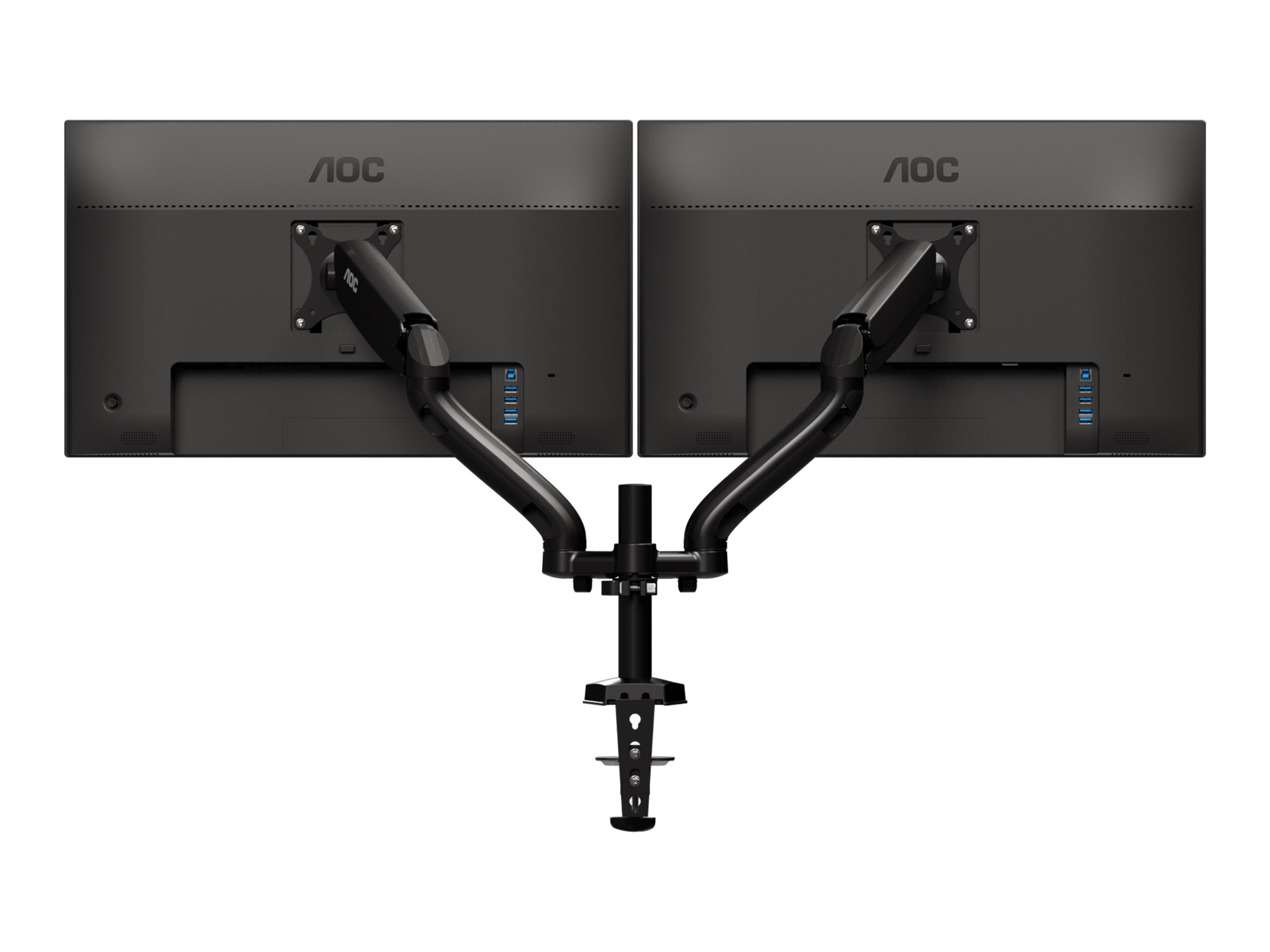 AOC AD110D0 - Befestigungskit - einstellbarer Arm - für 2 LCD-Displays - Aluminiumlegierung - Bildschirmgröße: bis zu 68,6 cm (bis zu 27 Zoll)