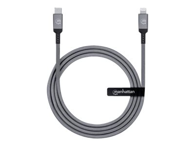 Manhattan Charge & Sync Lightning® Cable, USB-C to Lighting, 1m, Male to Male, MFi Certified (Apple approval program)