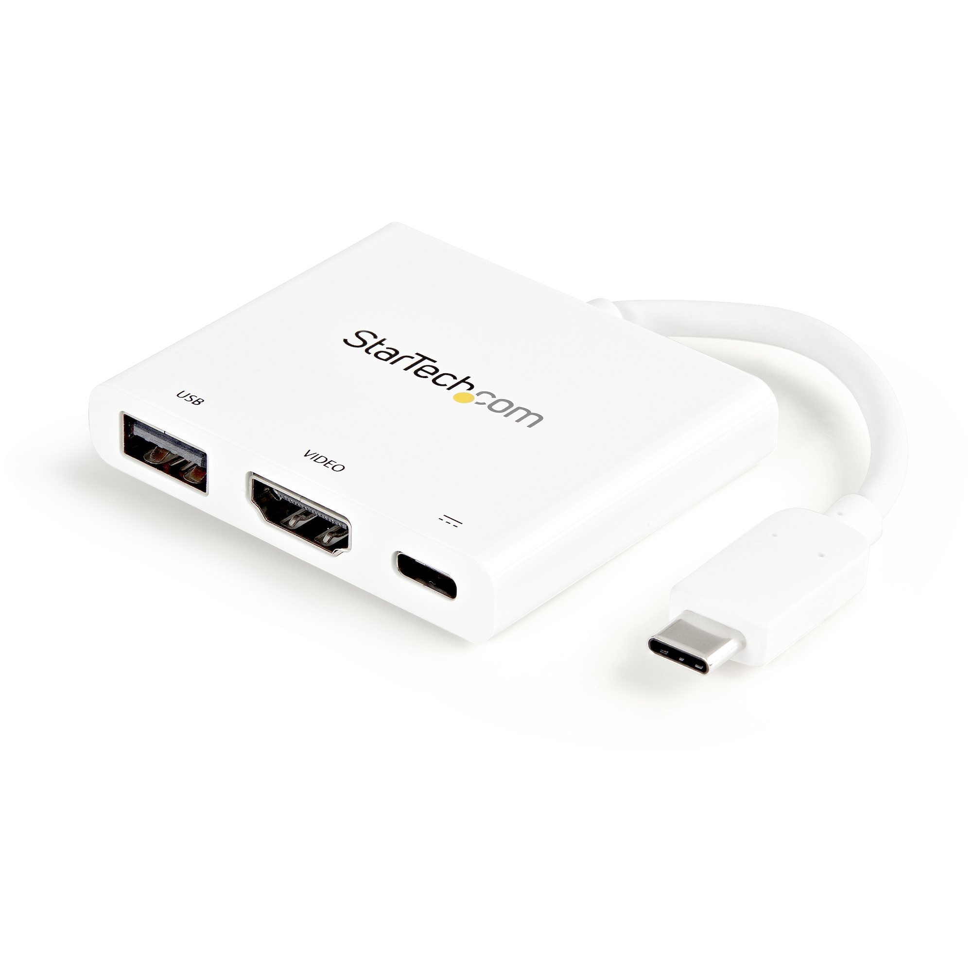 StarTech.com USB-C to HDMI Adapter - White - 4K 30Hz - Thunderbolt 3 Compatible - with Power Delivery (USB PD)