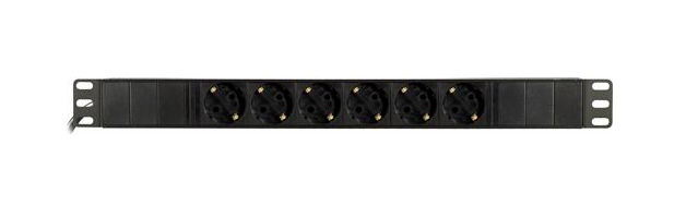 Deltaco Grenuttag 6xCEE 7/4 1xCEE 7/7 2m kabel svart