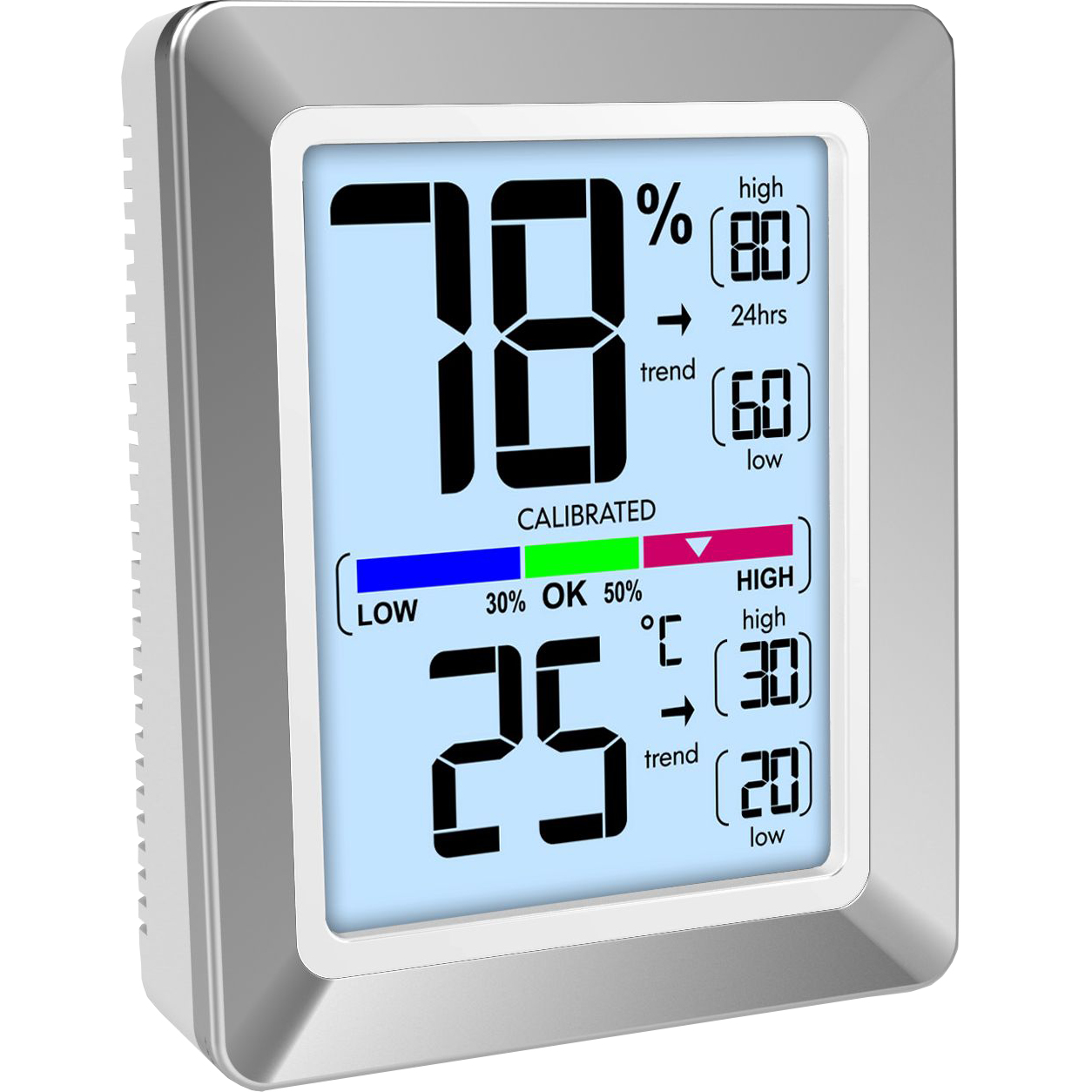 Technoline WS 9460 - Silber - Innen-Hygrometer - Innen-Thermometer -  Hygrometer - Thermometer - Hygrometer - Thermometer - Akku - 73 mm