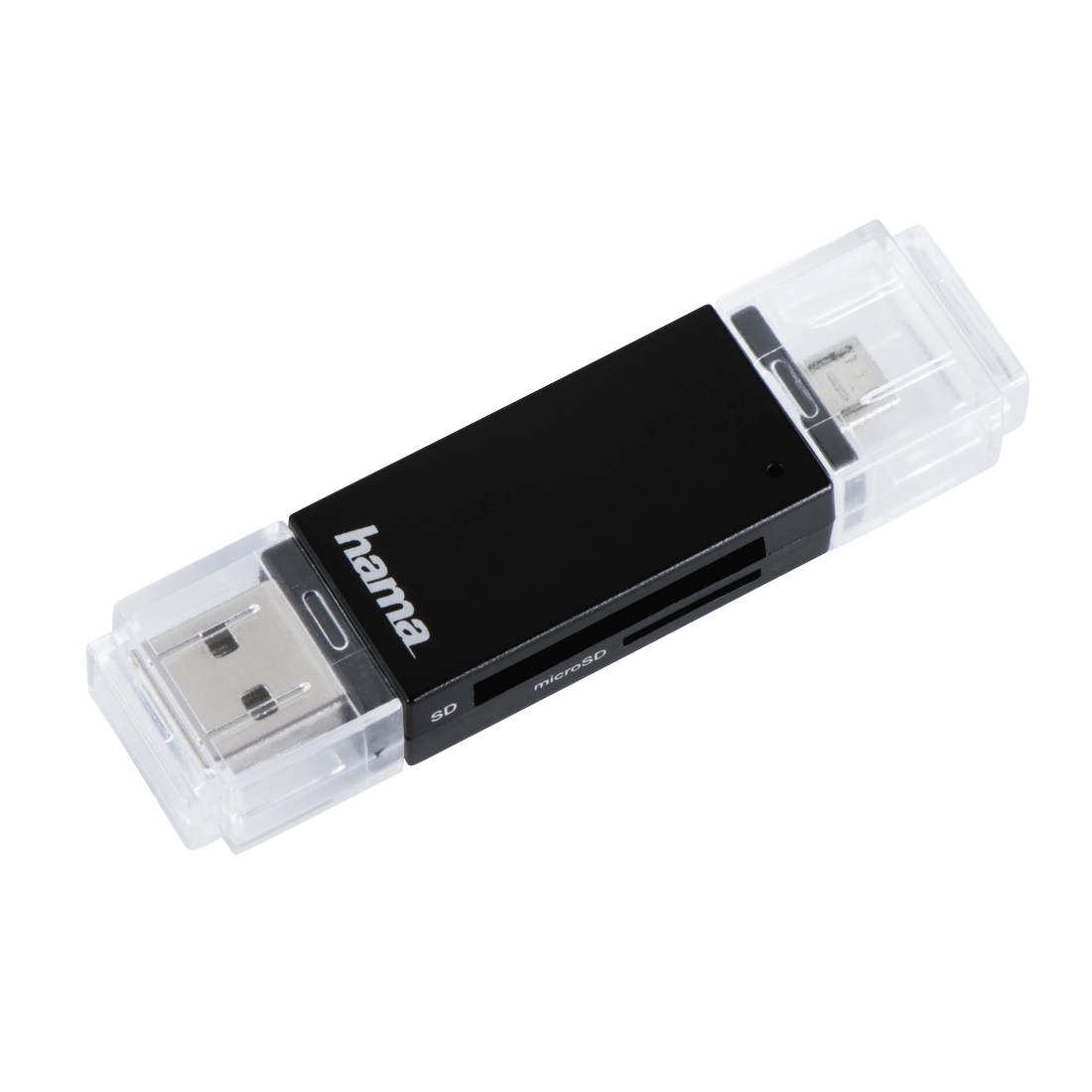 Hama "Basic" USB 2.0 OTG - Kartenleser (SD, microSD, SDHC, microSDHC, SDXC, microSDXC)