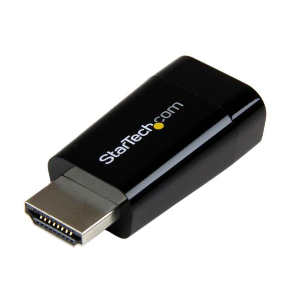 StarTech.com Kompakter HDMI auf VGA Adapter/ Konverter ideal für Chromebooks Ultrabooks & Laptops- HDMI zu VGA HD15 Wandler - 1920x1200 - Videoanschluß - HDMI (M)