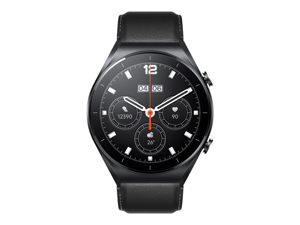 Xiaomi Watch S1 - 46 mm - schwarz - intelligente Uhr mit Riemen - Leder - schwarz - Anzeige 3.63 cm (1.43")