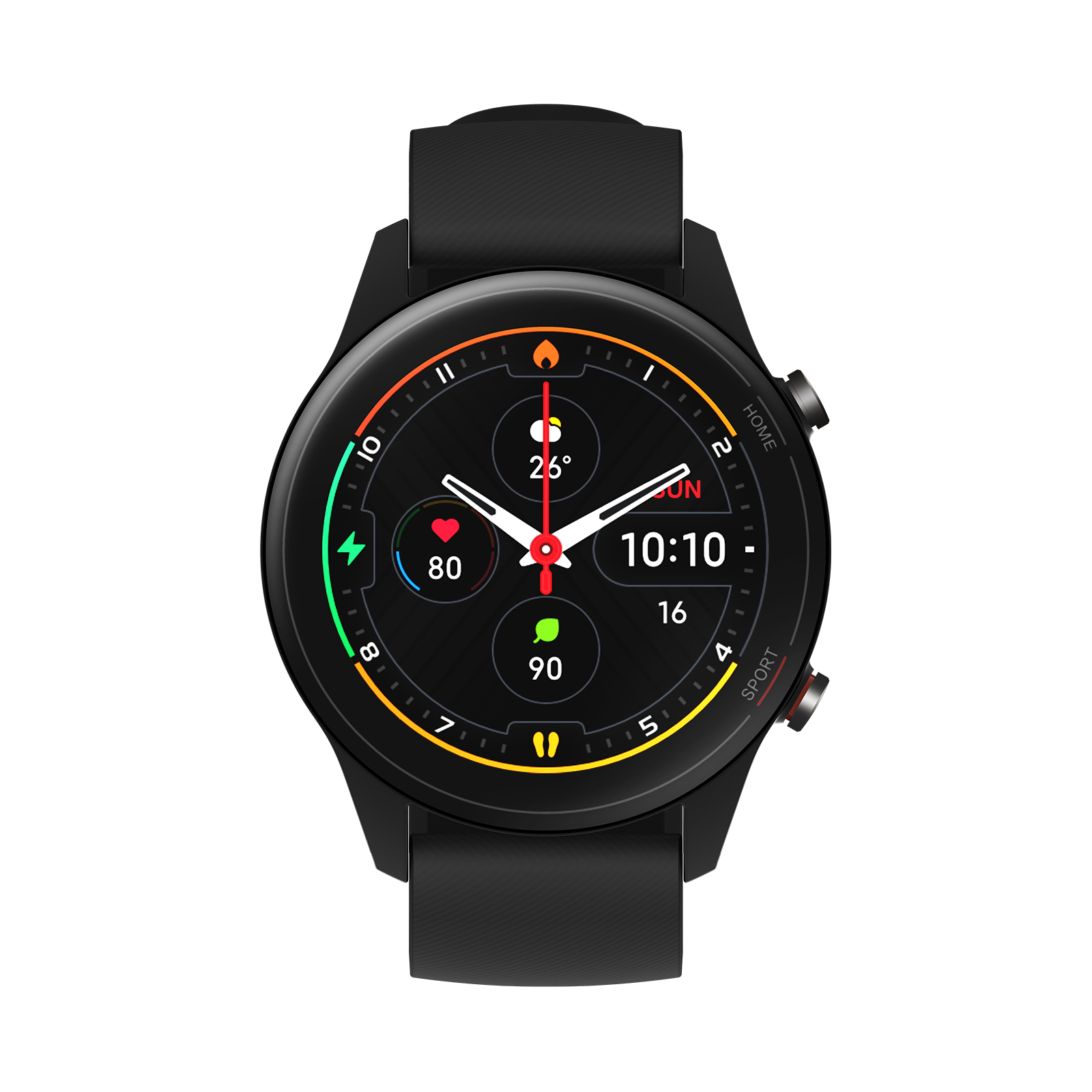 Xiaomi Mi Watch - Schwarz - intelligente Uhr mit Riemen - TPU - schwarz - Handgelenkgröße: 130-220 mm - Anzeige 3.5 cm (1.39")