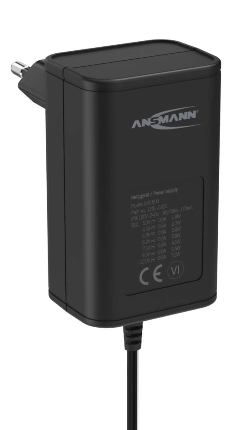 Ansmann APS 600 - Netzteil - 7.2 Watt - 600 mA