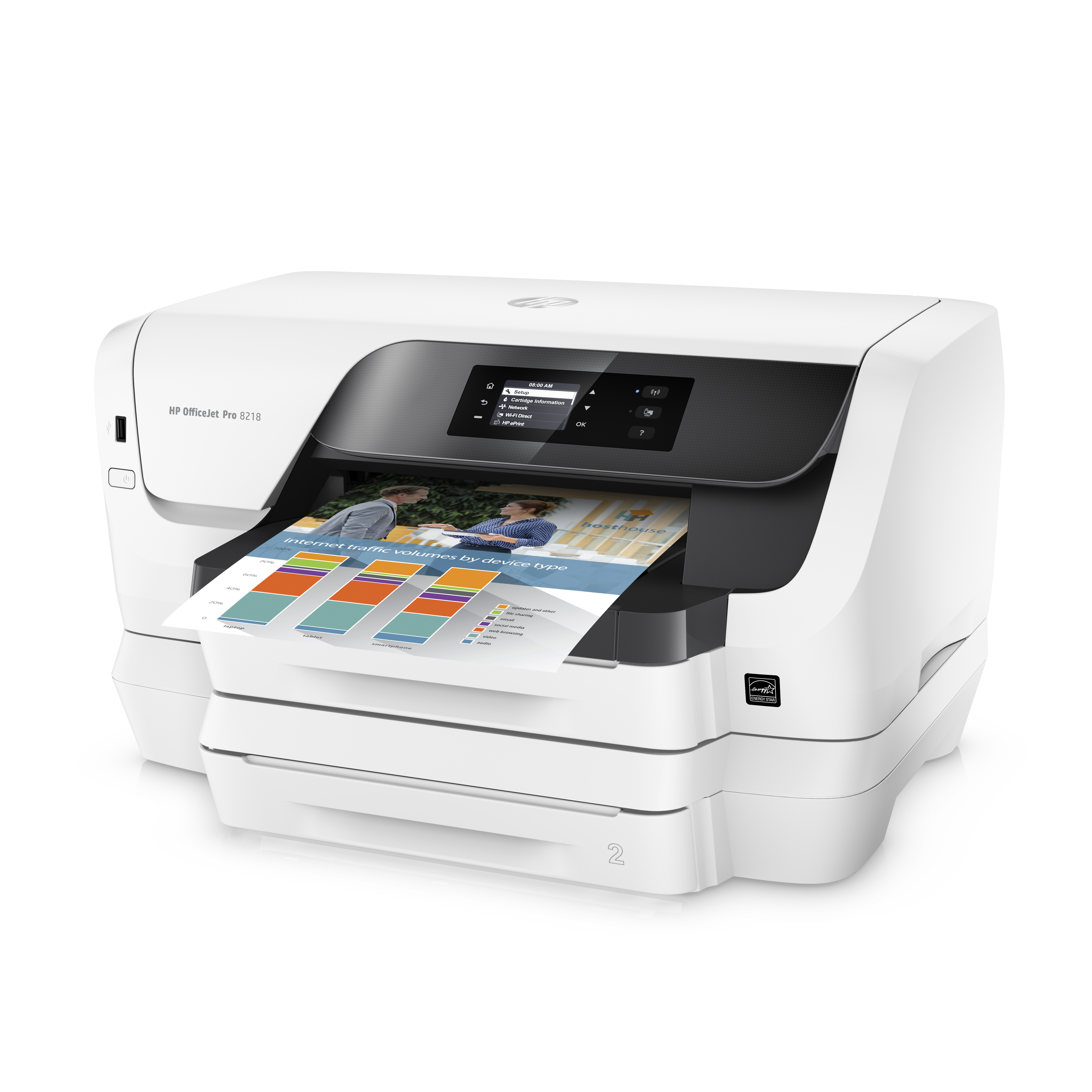 HP Officejet Pro 8218 - Drucker - Farbe - Duplex - Tintenstrahl - A4 - 1200 x 1200 dpi - bis zu 20 Seiten/Min. (einfarbig)/