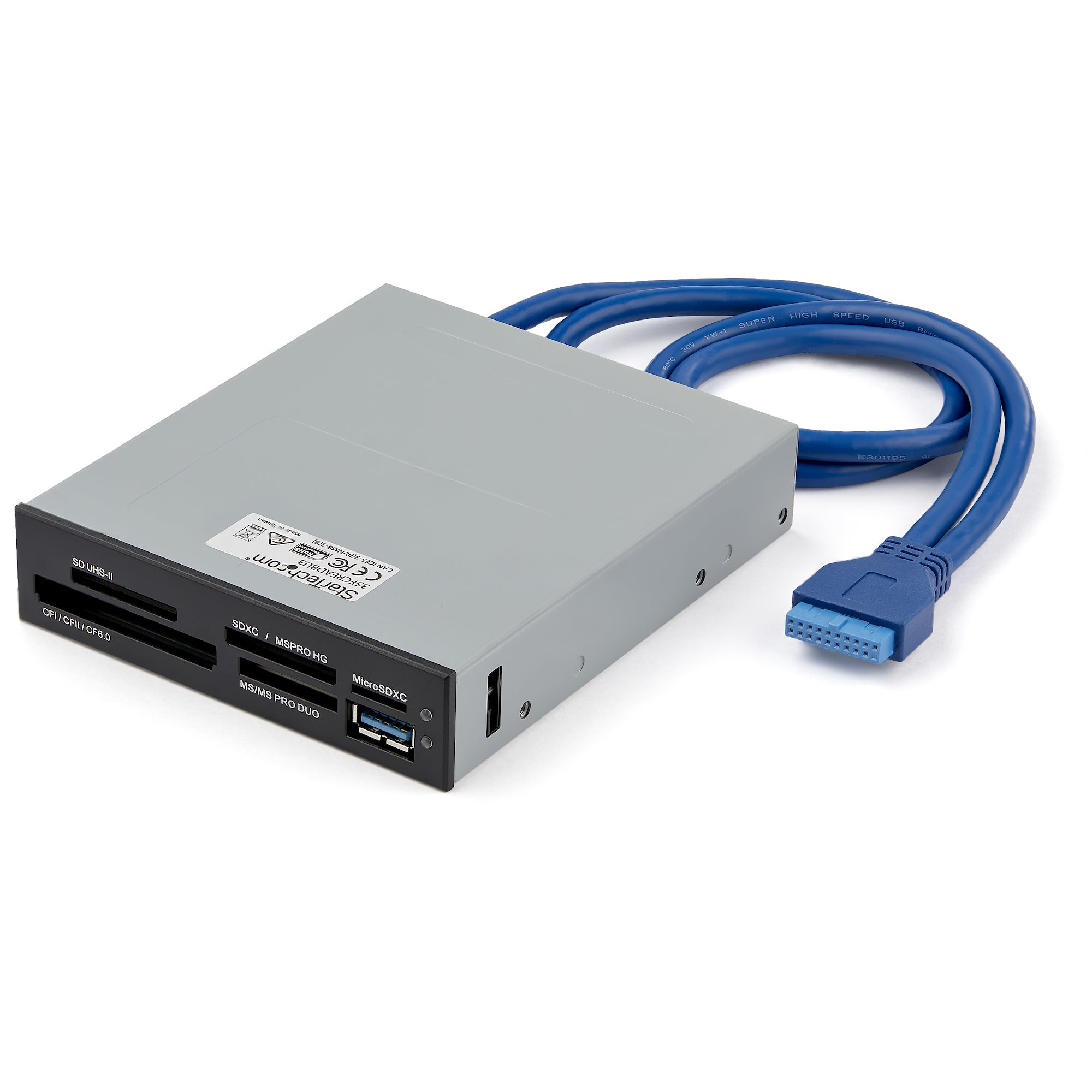StarTech.com USB 3.0 interner Kartenleser mit UHS-II Unterstützung - SecureDigital/Micro SD/MemoryStick/CF Kartenlesegerät - Kartenleser - 8,9 cm (3,5 Zoll)