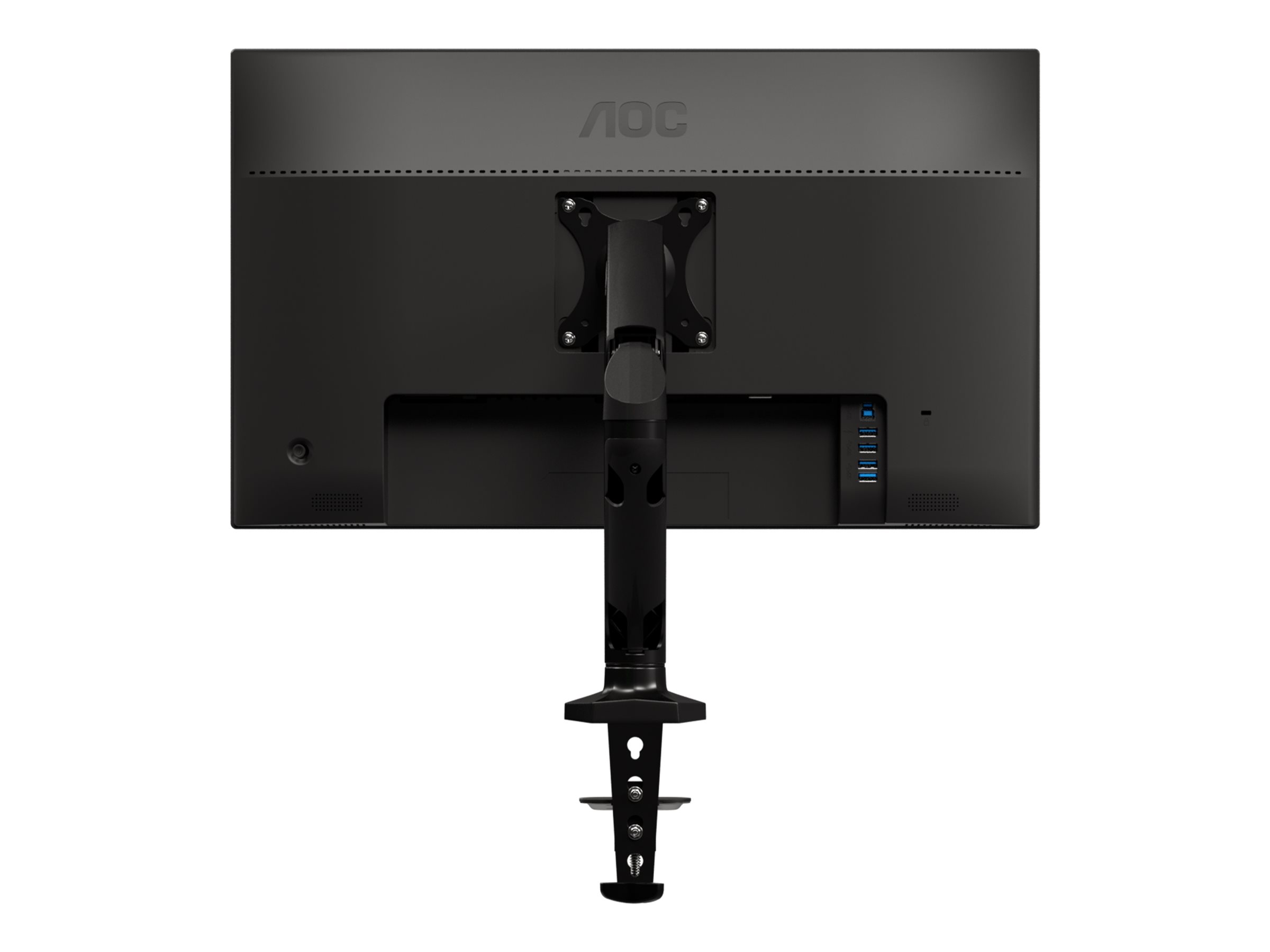 AOC AS110D0 - Befestigungskit - einstellbarer Arm - für LCD-Display - Aluminiumlegierung - Schwarz - Bildschirmgröße: bis zu 68,6 cm (bis zu 27 Zoll)