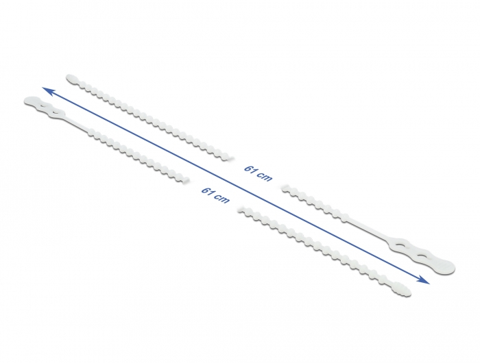 Delock Beaded - Kabelbinder - 61 cm - weiß (Packung mit 10)