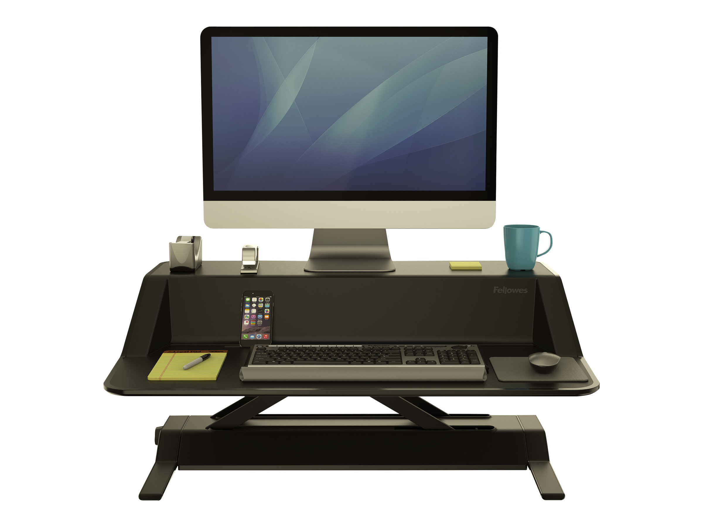 Fellowes Lotus Sit-Stand Workstation - Aufstellung für LCD-Bildschirm/Tastatur/Maus (Waterfall)