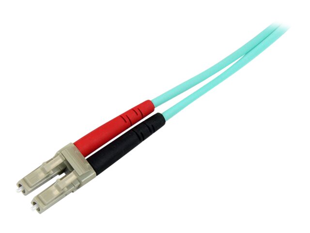 StarTech.com 10m (30ft) LC/UPC to LC/UPC OM3 Multimode Fiber Optic Cable, Full Duplex 50/125Âµm Zipcord Fiber Cable, 100G Networks, LOMMF/VCSEL, 