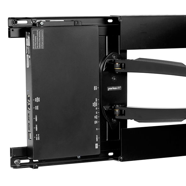Peerless AV HA746-STB - Klammer für Set-Top-Box & TV - Schwarz Halbglanz - Bildschirmgröße: 106.7-139.7 cm (43"-55")