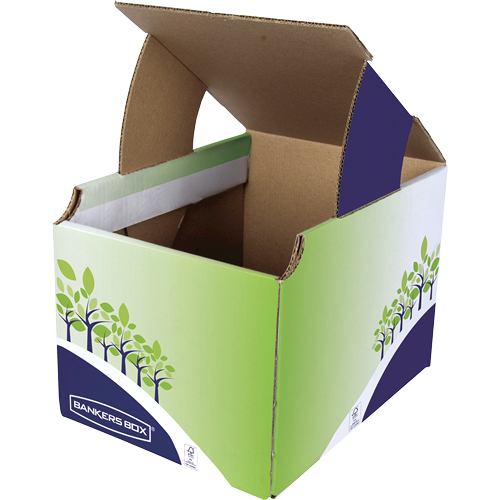 Fellowes BANKERS BOX Recycling-Behälter, klein, grün/blau aus 100% recyceltem Karton, FSC-zertifiziert, FastFold, - 5 Stück (8049301)