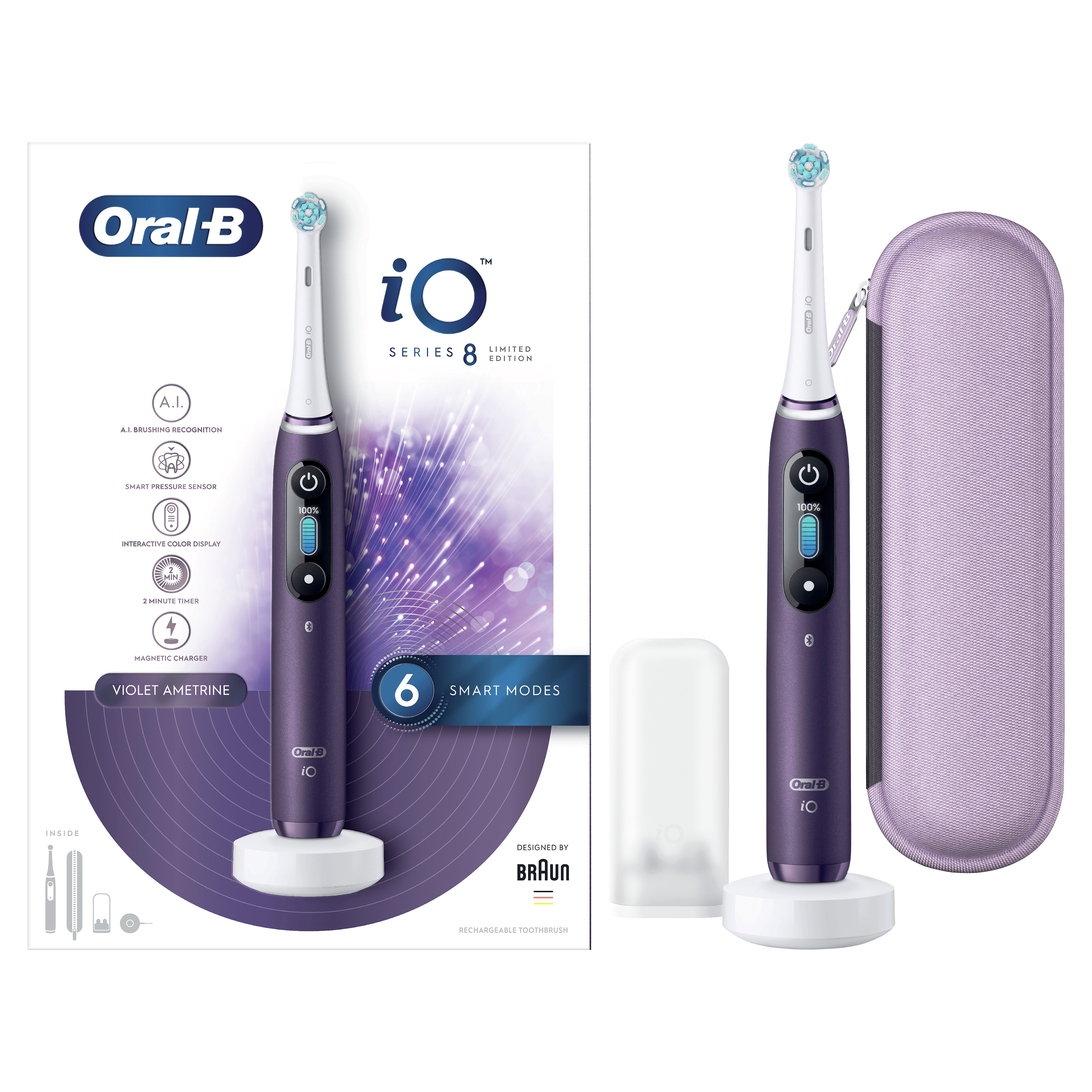 Oral-B iO Series 8 Elektrische Zahnbürst purple