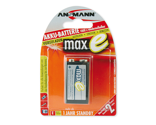 Ansmann maxE - Batterie 9V - NiMH - (wiederaufladbar)