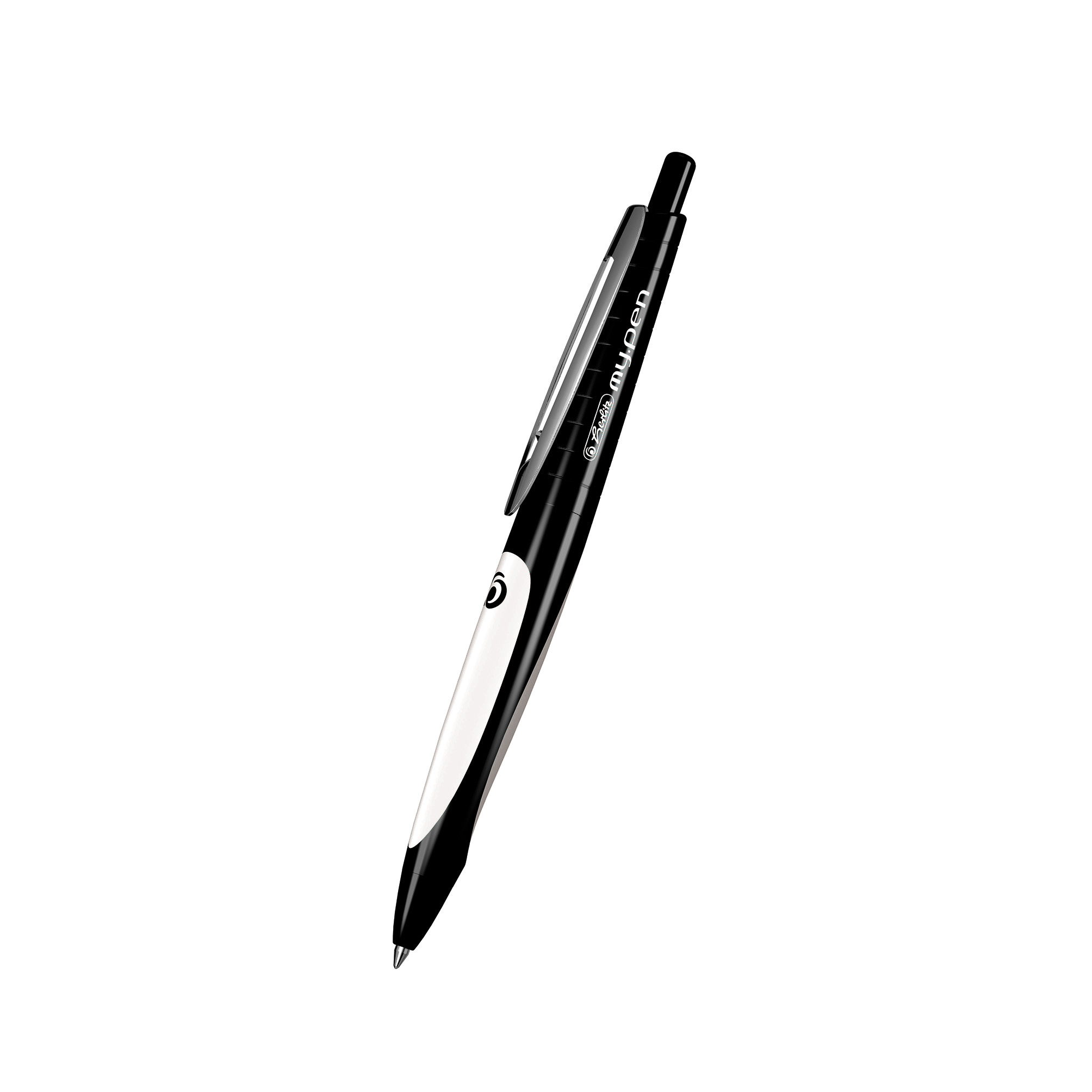 Herlitz my.pen - Schwarz - Weiß - Schwarz - Clip-on retractable ballpoint pen - Beidhändig - 1 Stück(e) - Sichtverpackung