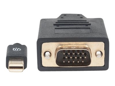 Manhattan Mini DisplayPort 1.2a to VGA Cable, 1080@60Hz, Active, 1.8m, Male to Male, Black, Lifetime Warranty, Polybag - Adapterkabel - Mini DisplayPort (M)