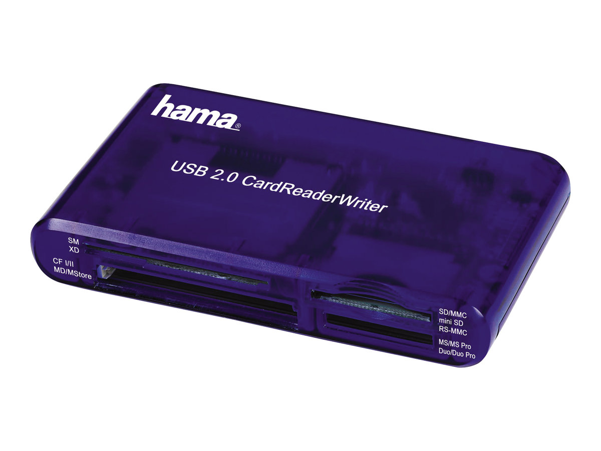 Hama USB 2.0 30 in 1 CardReaderWriter - Kartenleser - 35-in-1 (CF I, CF II, MS, MS PRO, Microdrive, MMC, SD, SM, MS Duo, xD, MS PRO Duo, RS-MMC)