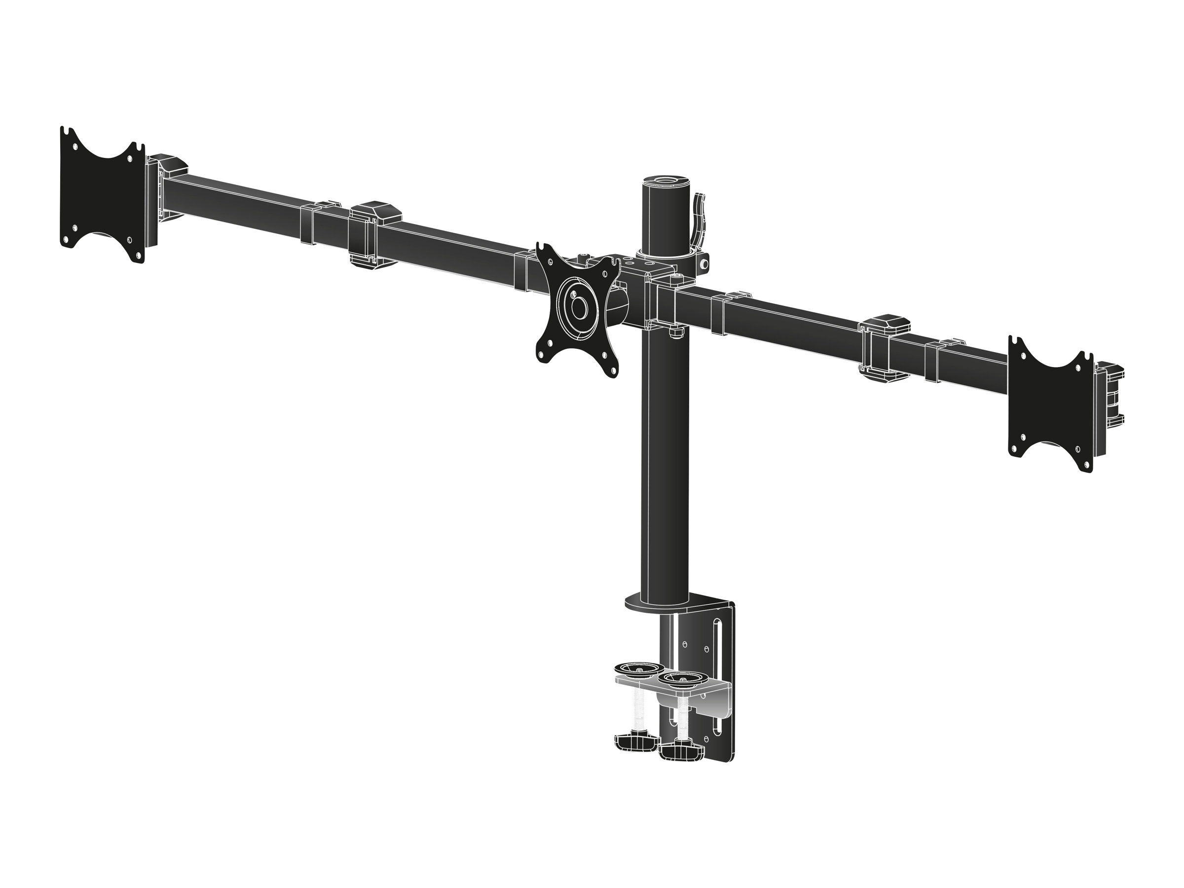 Iiyama DS1003C-B1 - Aufstellung - einstellbarer Arm - für 3 Monitore - Schwarz - Bildschirmgröße: 25.4-68.6 cm (10"-27")