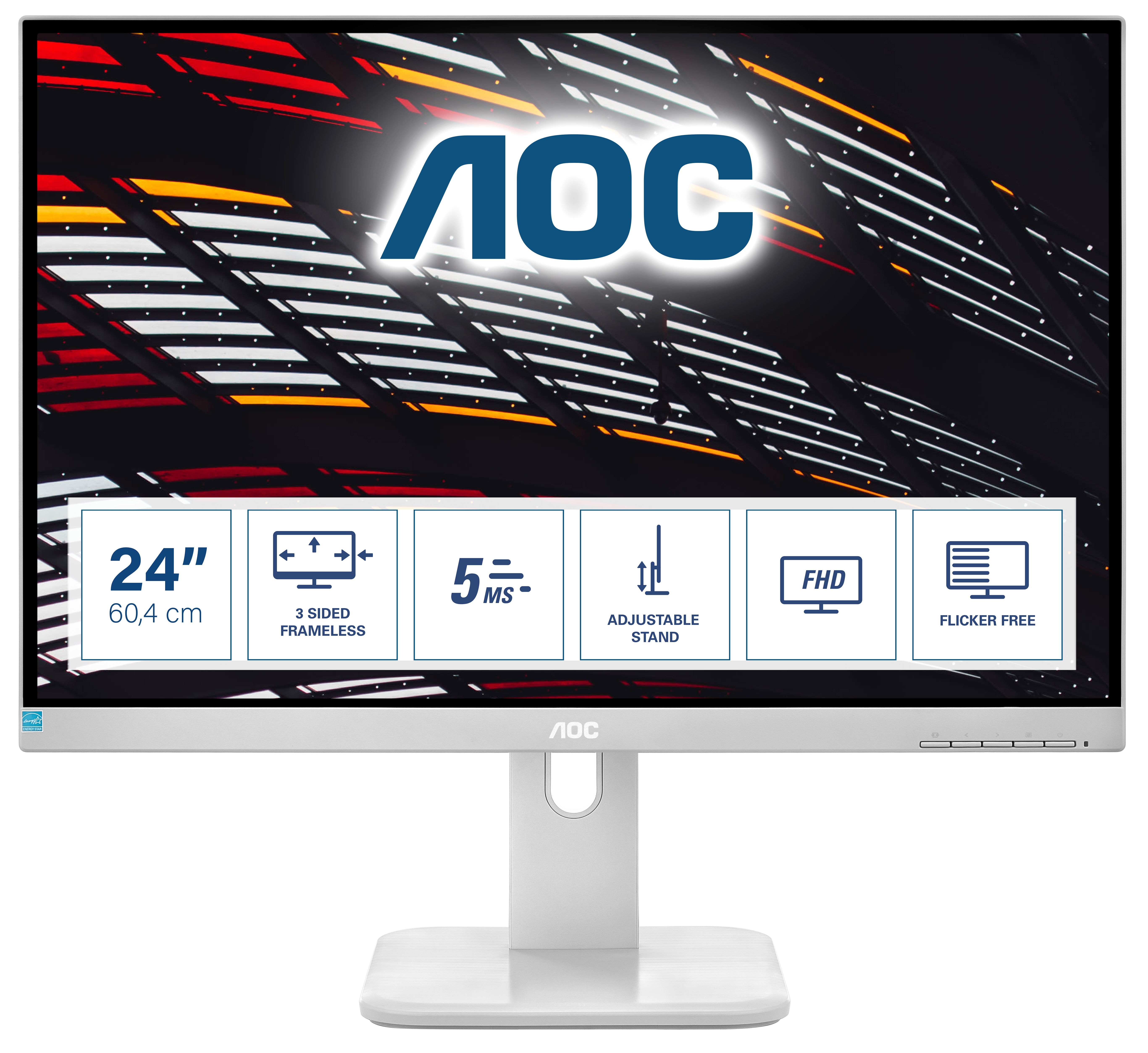 AOC 24P1/GR - LED-Monitor - 60.5 cm (23.8") - 1920 x 1080 Full HD (1080p)