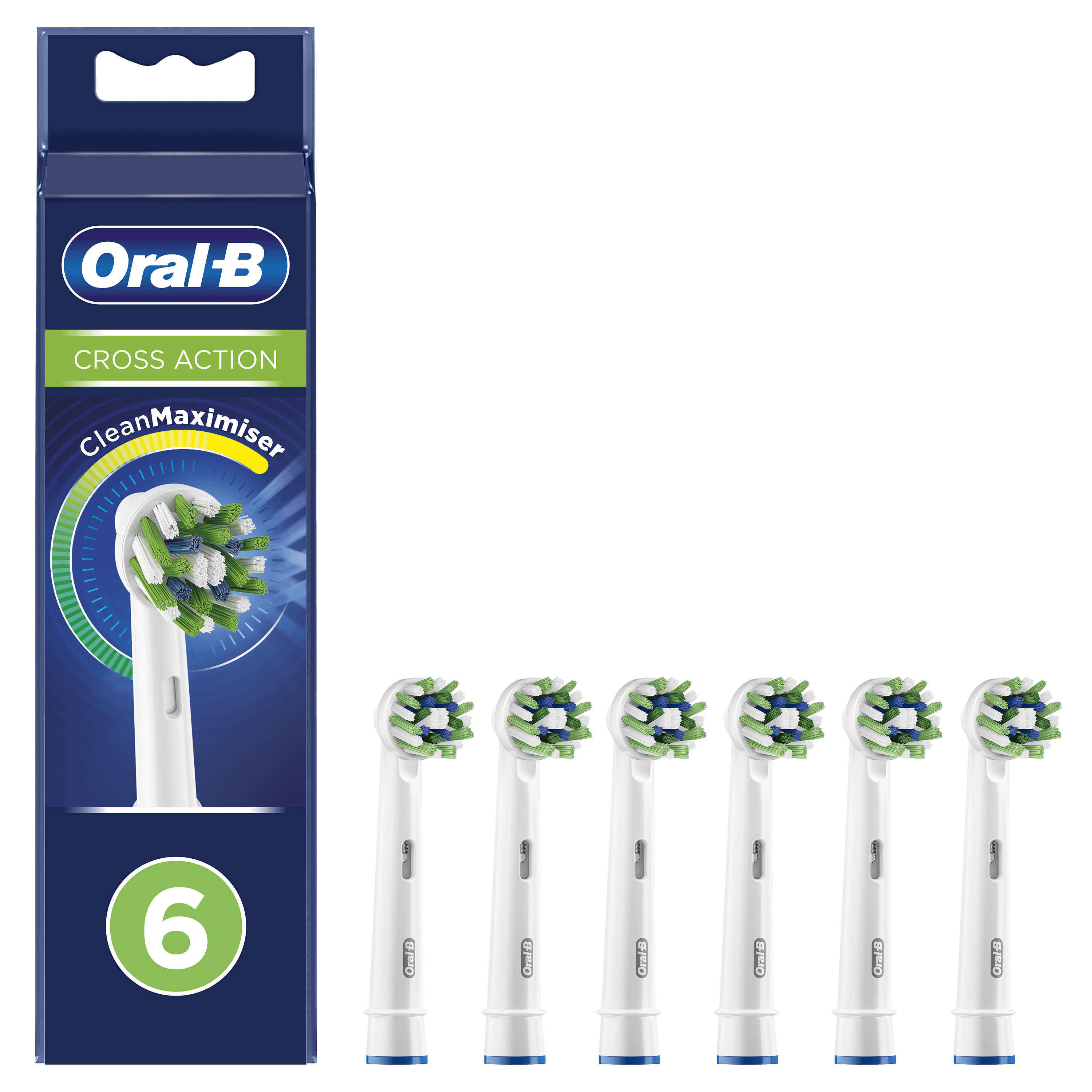Oral-B CrossAction CleanMaximiser - Austausch-Bürstenkopf - für Zahnbürste - weiß (Packung mit 6)