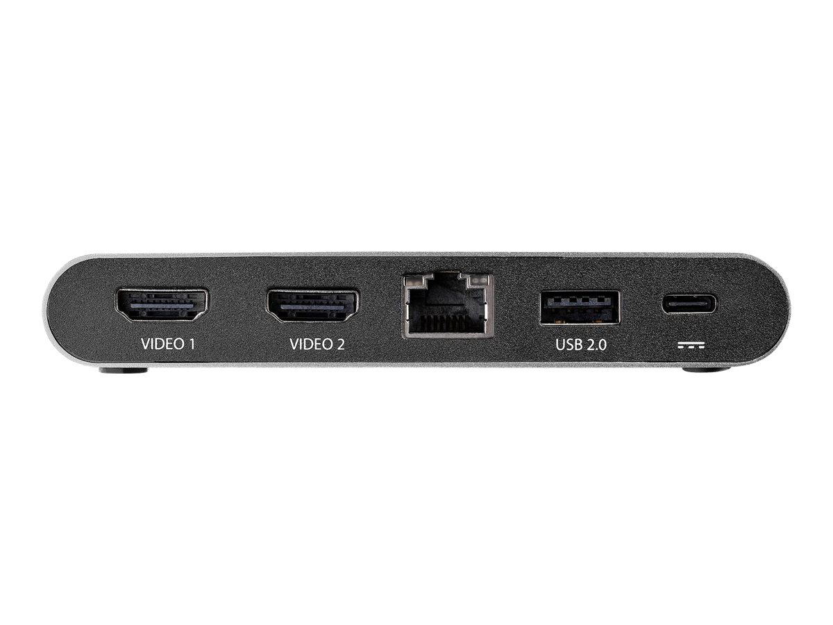 StarTech.com USB-C-Dock - USB-C Hub - 4K HDMI USB-C-Dockingstation -  Mini dock - Dual Monitor - 100W Power Delivery Passthrough -  GbE, 2 x USB-A Anschlüsse  - Multiport-Adapter (DK30C2HAGPD)