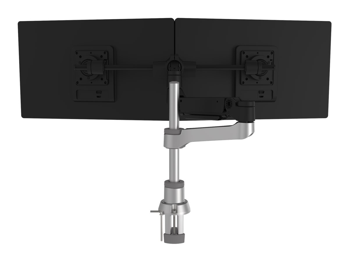 R-Go Caparo 4 Smart - Befestigungskit (einstellbarer Monitorarm) - für 2 LCD-Displays - Aluminium - mattsilber - Bildschirmgröße: bis zu 66 cm (bis zu 26 Zoll)