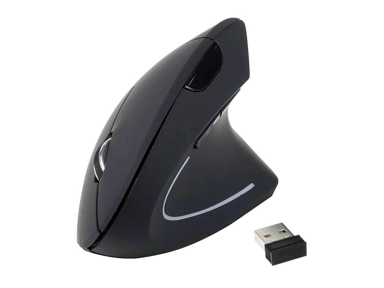 Equip 245110 - Vertikale Maus - ergonomisch - Für Rechtshänder - kabellos - 2.4 GHz - kabelloser Empfänger (USB)