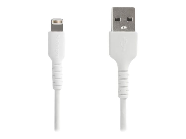 StarTech.com 1m USB-A auf Lightning-Kabel - Hochbelastbare, robuste Aramidfaser - USB Typ-A auf Lightningkabel - Lade-/Synchronisationskabel - Apple MFi-zertifiziert iPad/iPhone 12 - Weiß (RUSBLTMM1M)