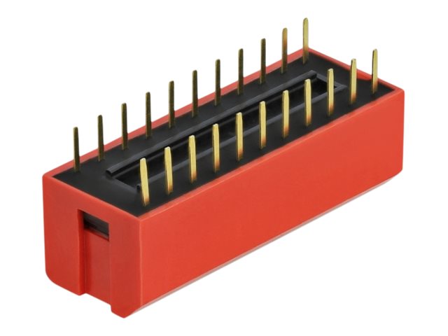 Delock DIP flip switch piano 11-digit 2.54 mm pitch THT vertical - DIP-Schalter - Rot (Packung mit 5)