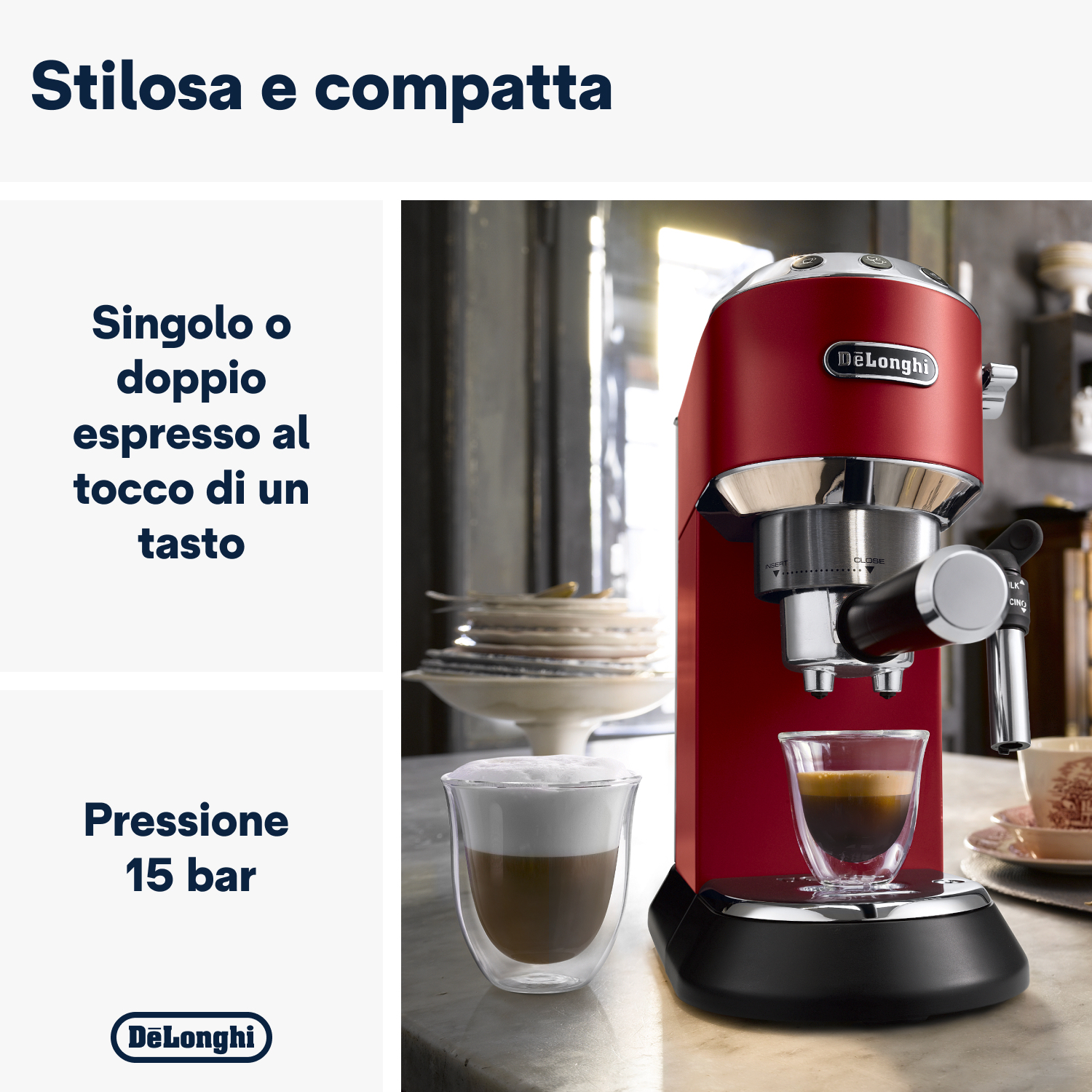 De Longhi DEDICA EC 685.R - Kaffeemaschine mit Cappuccinatore