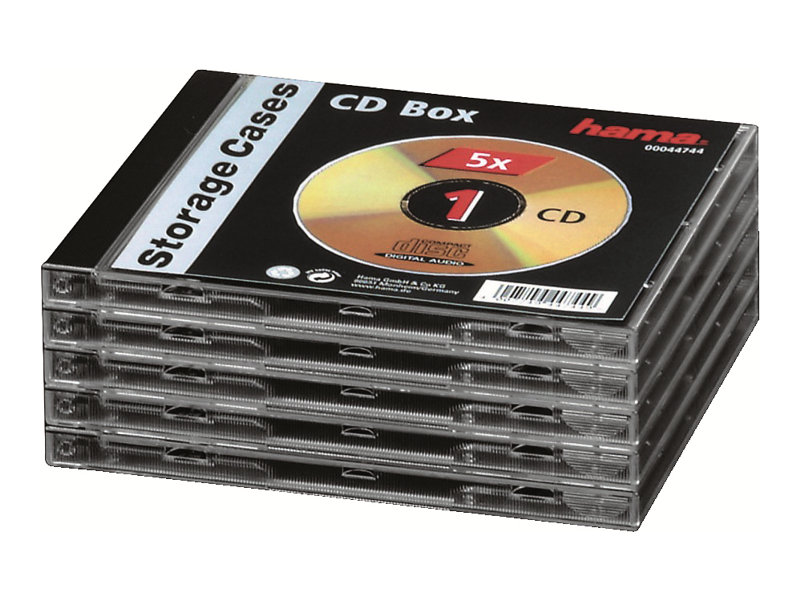 Hama Behälter CD-Aufbewahrung - durchsichtig (Packung mit 5)
