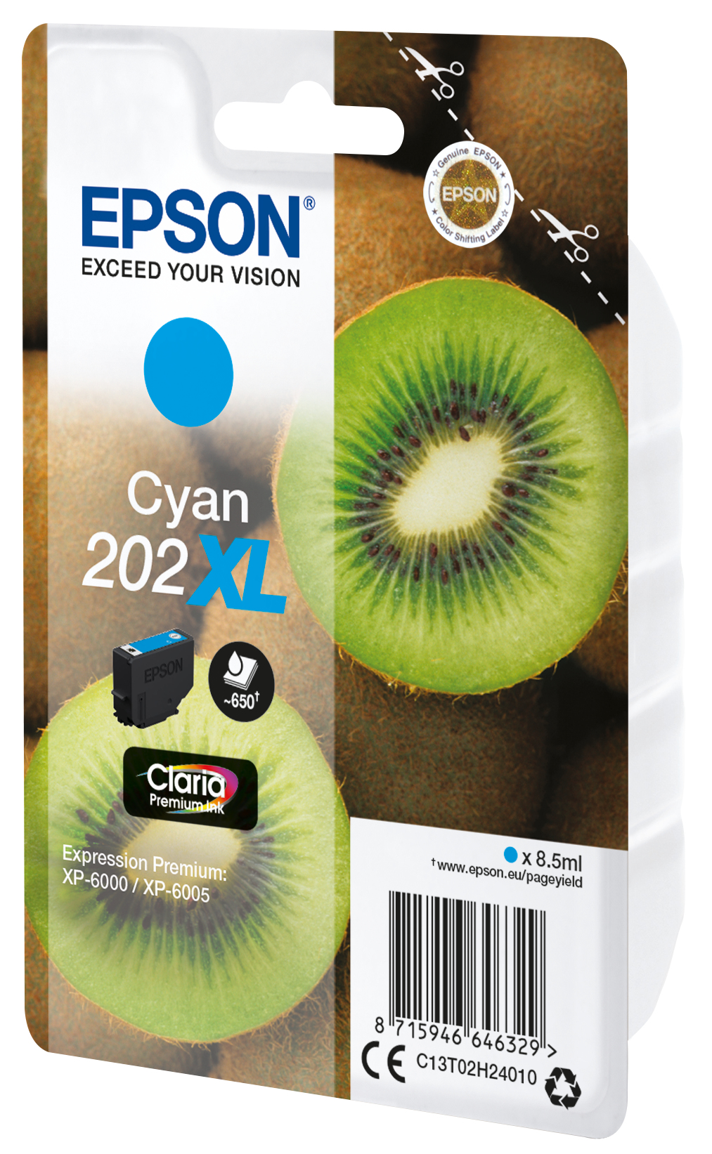 Epson 202XL - 8.5 ml - XL - Cyan - Original - Blister mit RF- / aktustischem Alarmsignal