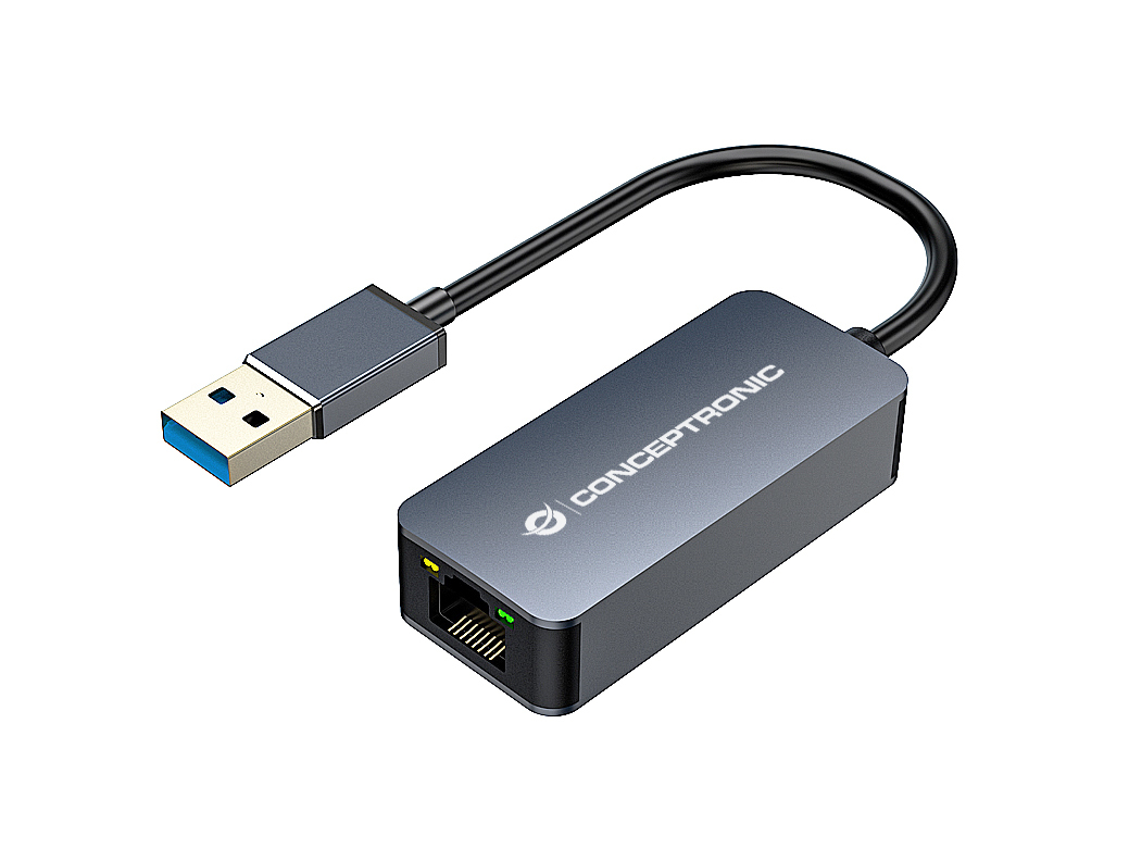 Conceptronic ABBY12G - Kabelgebunden - USB - Ethernet - 2500 Mbit/s - Grau