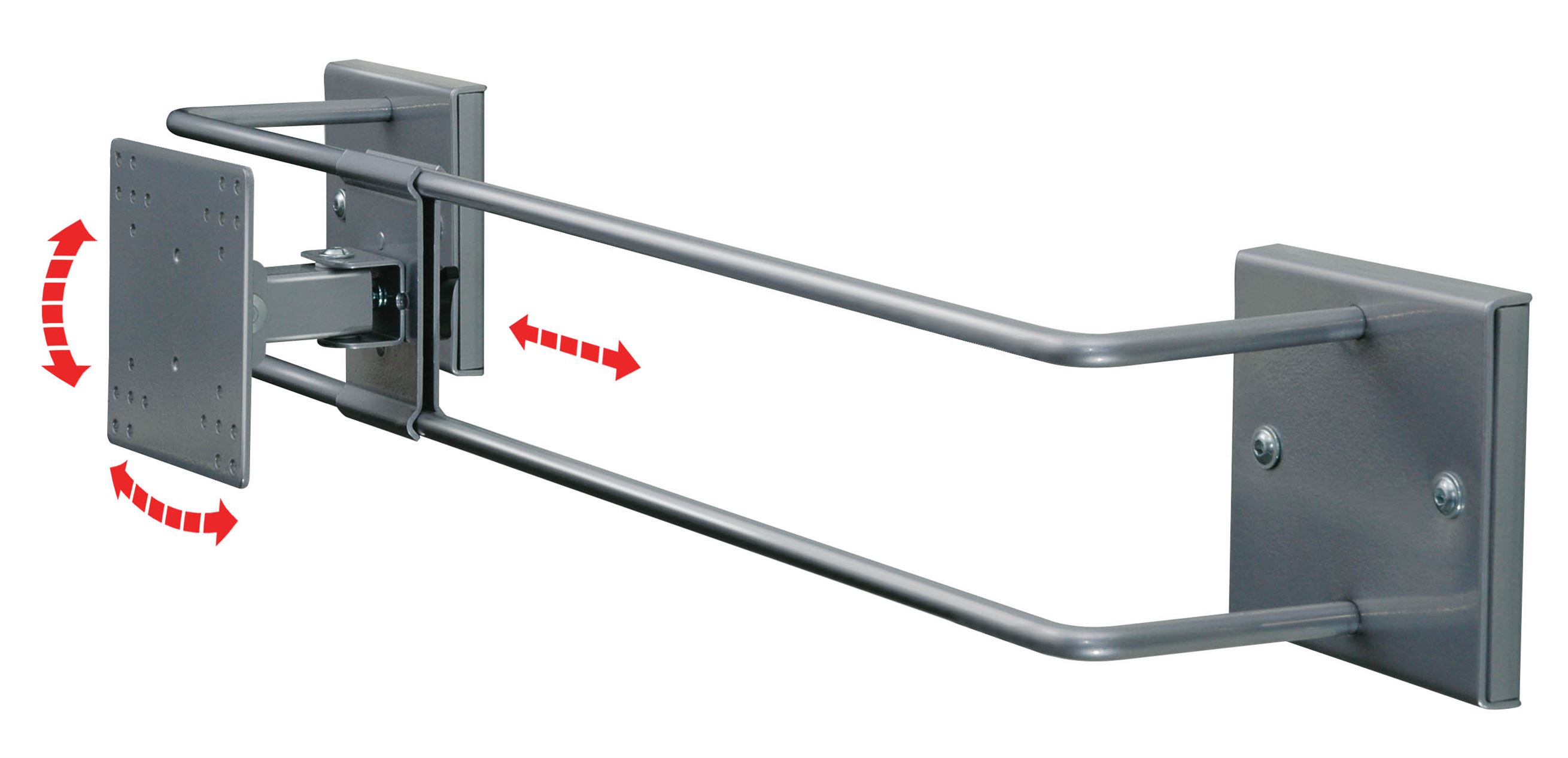 R-Go Steel Alternative Wandhalterung, verstellbar, silber - Klammer für LCD-Display - Stahl - Silber - Bildschirmgröße: bis zu 68,6 cm (bis zu 27 Zoll)