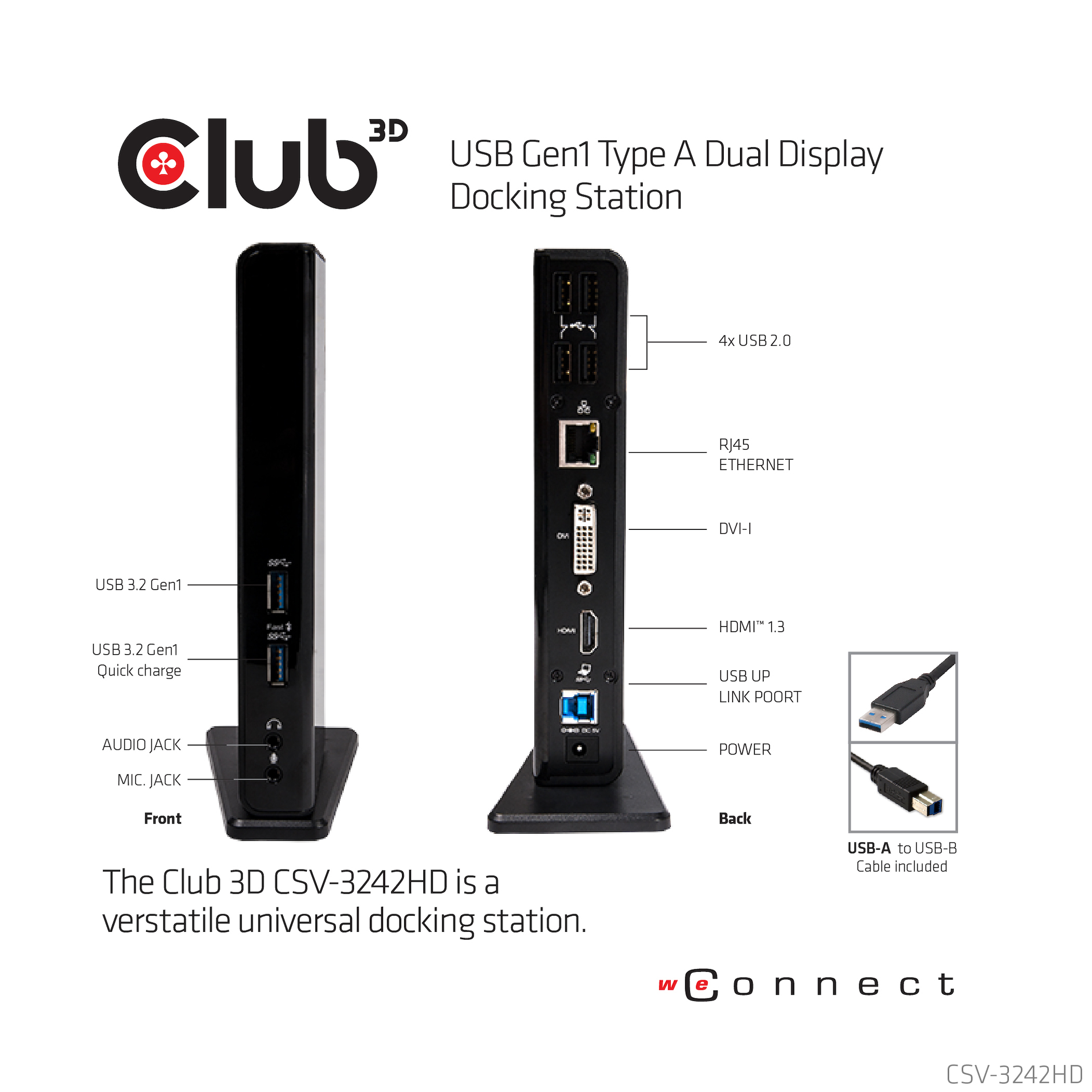 Club 3D SenseVision USB 3.0 Dual Display Docking Station
