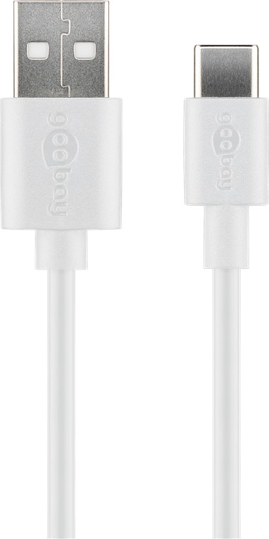 Goobay 45563 1m USB A USB C Männlich Männlich Weiß USB Kabel (45563) - Kabel - Digital/Daten