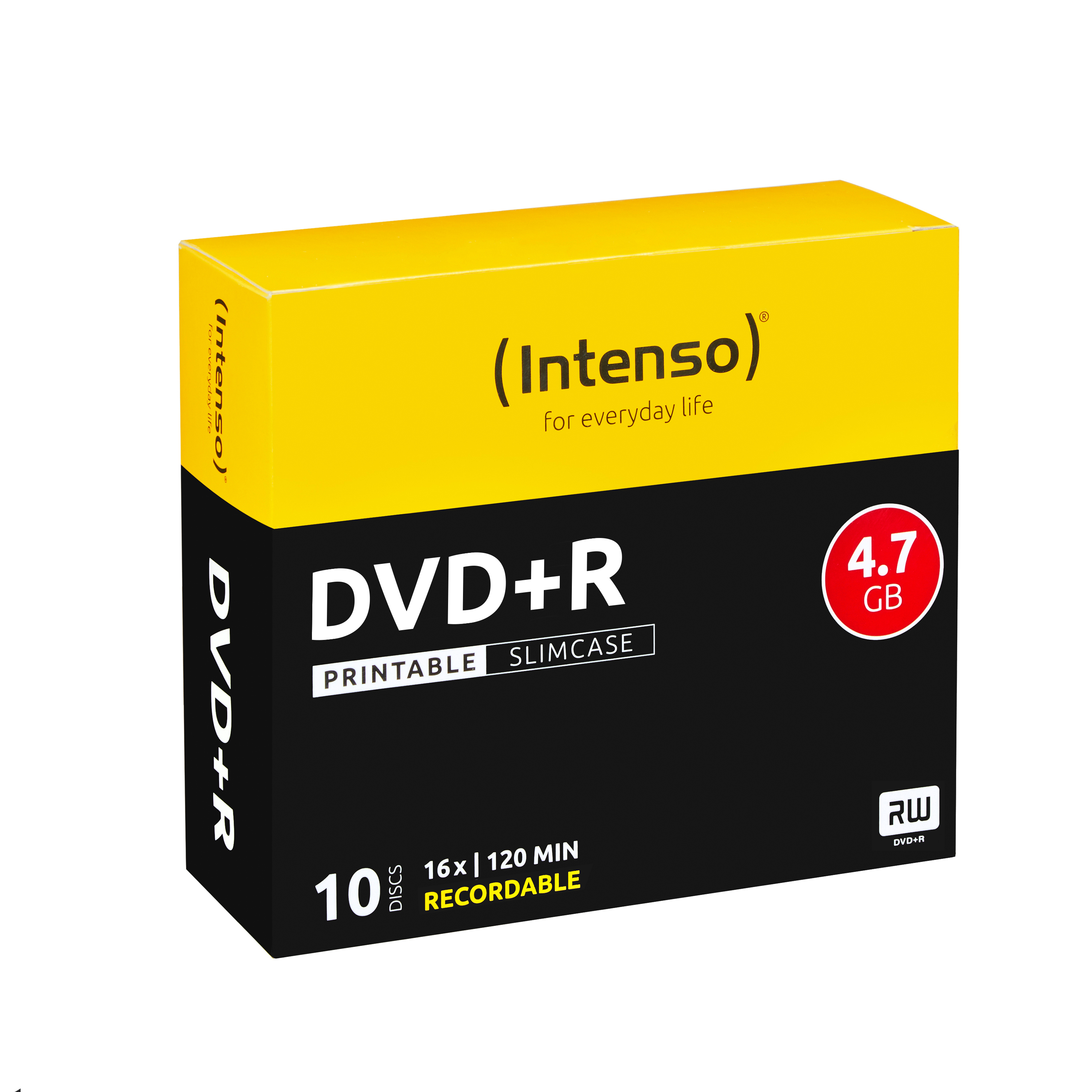 Intenso 10 x DVD+R - 4.7 GB 16x - mit Tintenstrahldrucker bedruckbare Oberfläche